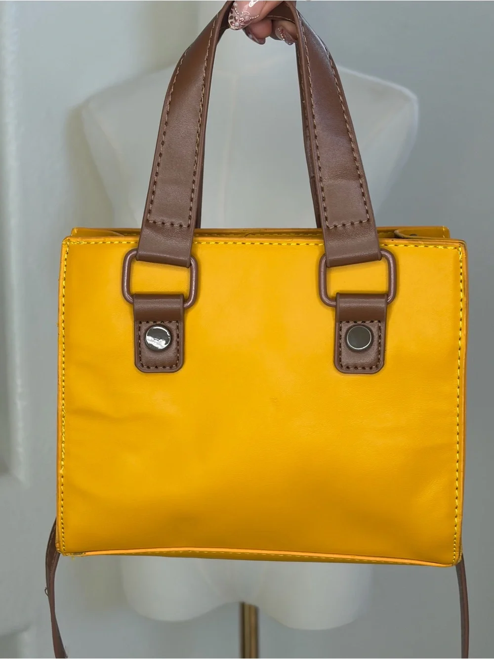 Sanrio Mustard Yellow and Brown Crossbody Satchel